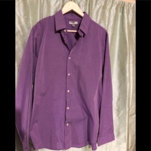 Express Fitted violet dress shirt 17 34/35 NWOT